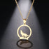 Collier à Pendentif Loup Hurlant (Acier)